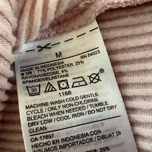 Pink Ribbed Faux Wrap Top - Picture 4 of 5